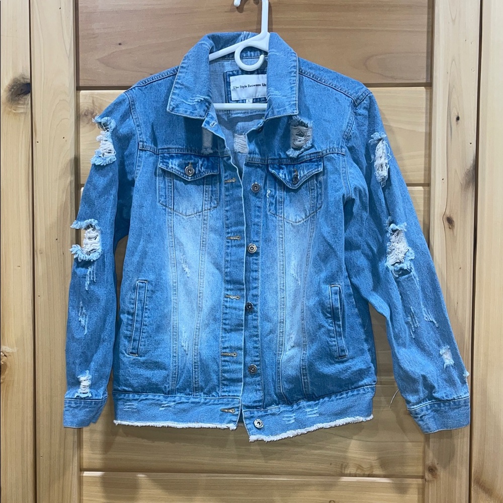 Trendy Distressed Denim Jacket